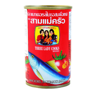 쓰리우먼 고등어 인 토마토소스 캔 통조림 155g Three Lady Cooks mackerel in tomato sauce