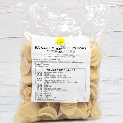 베트남 사지앙 프리미엄 새우칩(새우함량15%) 1kg 대용량 업소용 Shrimp Chips BANH PHONG TOM 반퐁톰닥빗